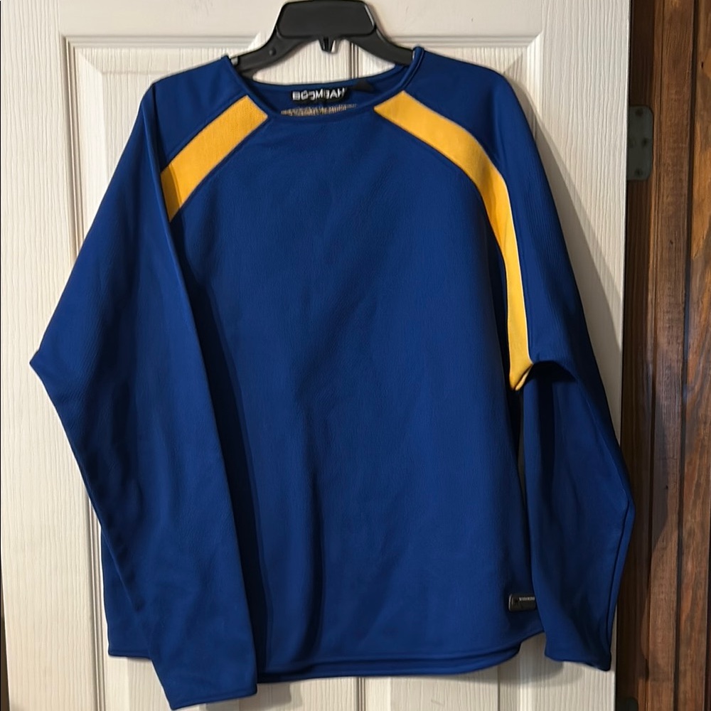 Boombah Men's Blue and Yellow Men's Sweatshirt   Size 2XL